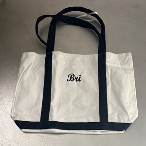 White and Black Tote Bag